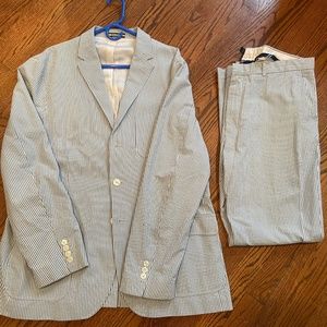RL Rugby Blue Seersucker Suit
